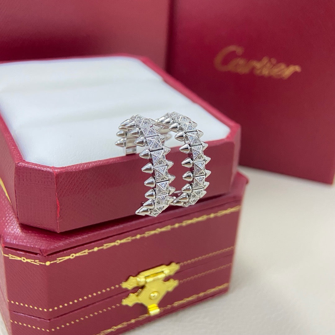 [Amore]CLASH 6.4MM FULL DIAMOND SMALL EARRINGS