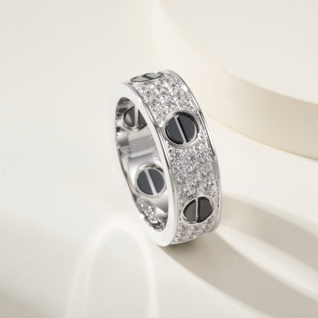 [Amore]LOVE RING 5.5MM DIAMONDS PAVED CERAMIC