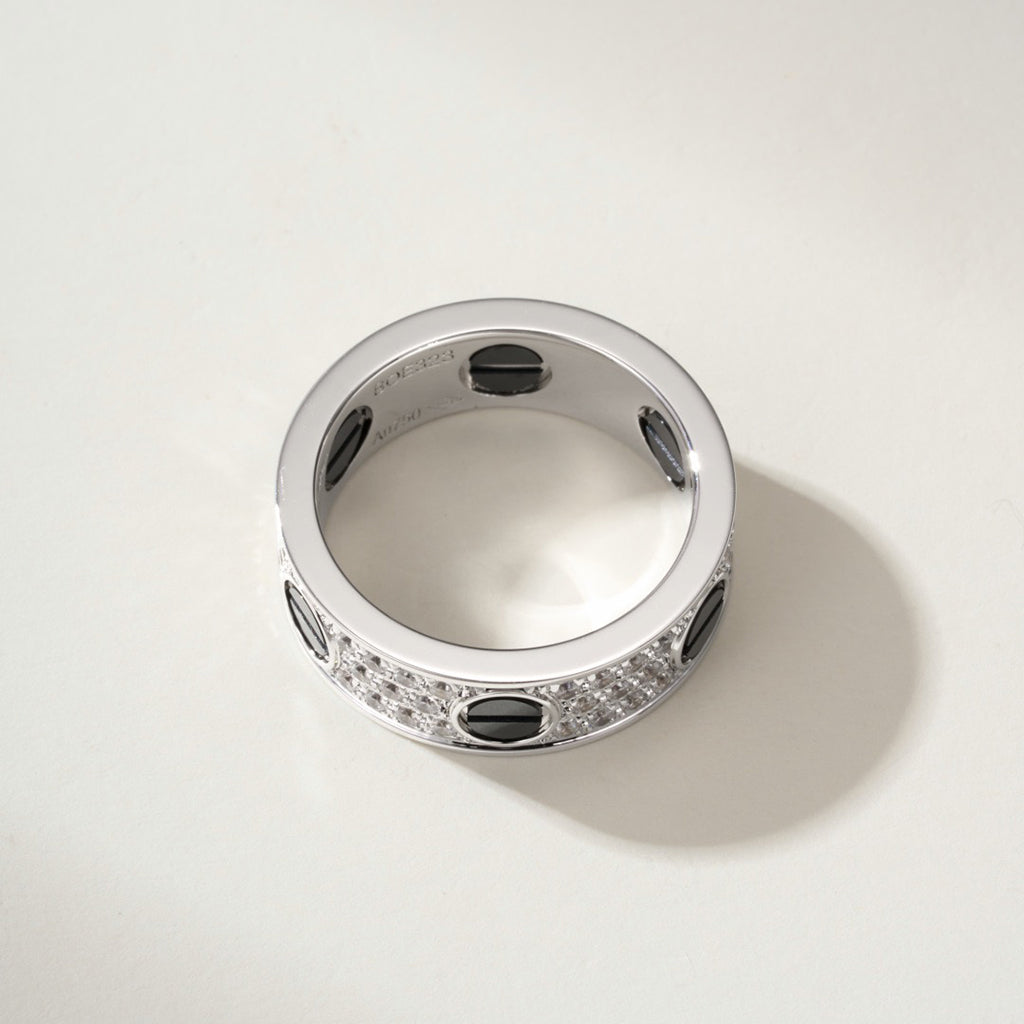 [Amore]LOVE RING 5.5MM DIAMONDS PAVED CERAMIC