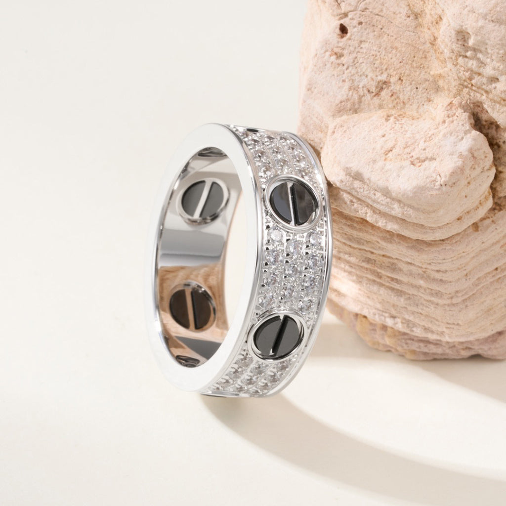 [Amore]LOVE RING 5.5MM DIAMONDS PAVED CERAMIC