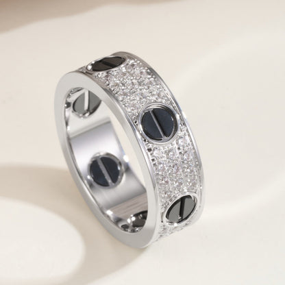 [Amore]LOVE RING 5.5MM DIAMONDS PAVED CERAMIC