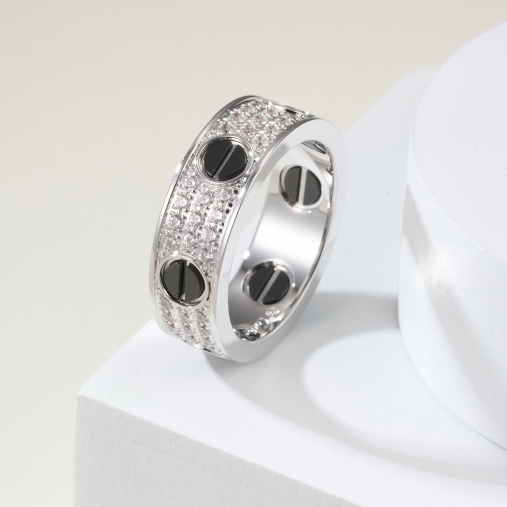 [Amore]LOVE RING 5.5MM DIAMONDS PAVED CERAMIC