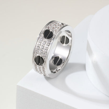 [Amore]LOVE RING 5.5MM DIAMONDS PAVED CERAMIC
