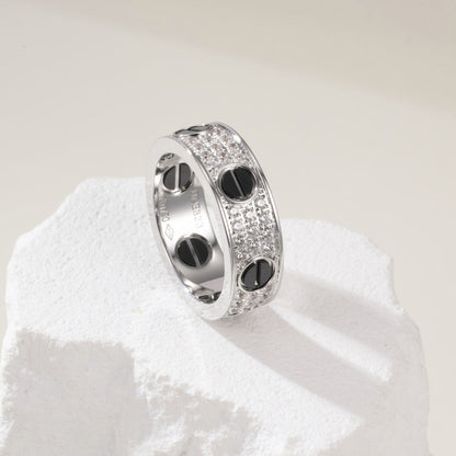 [Amore]LOVE RING 5.5MM DIAMONDS PAVED CERAMIC