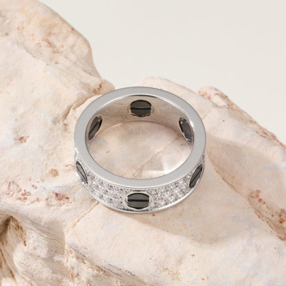 [Amore]LOVE RING 5.5MM DIAMONDS PAVED CERAMIC
