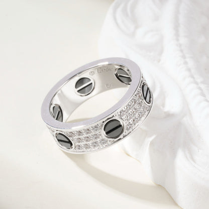 [Amore]LOVE RING 5.5MM DIAMONDS PAVED CERAMIC