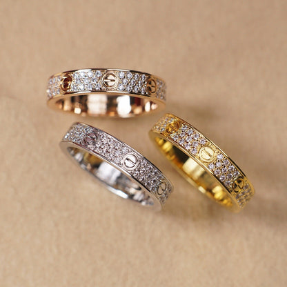 [Amore]LOVE RING 4.0MM DIAMOND PAVED
