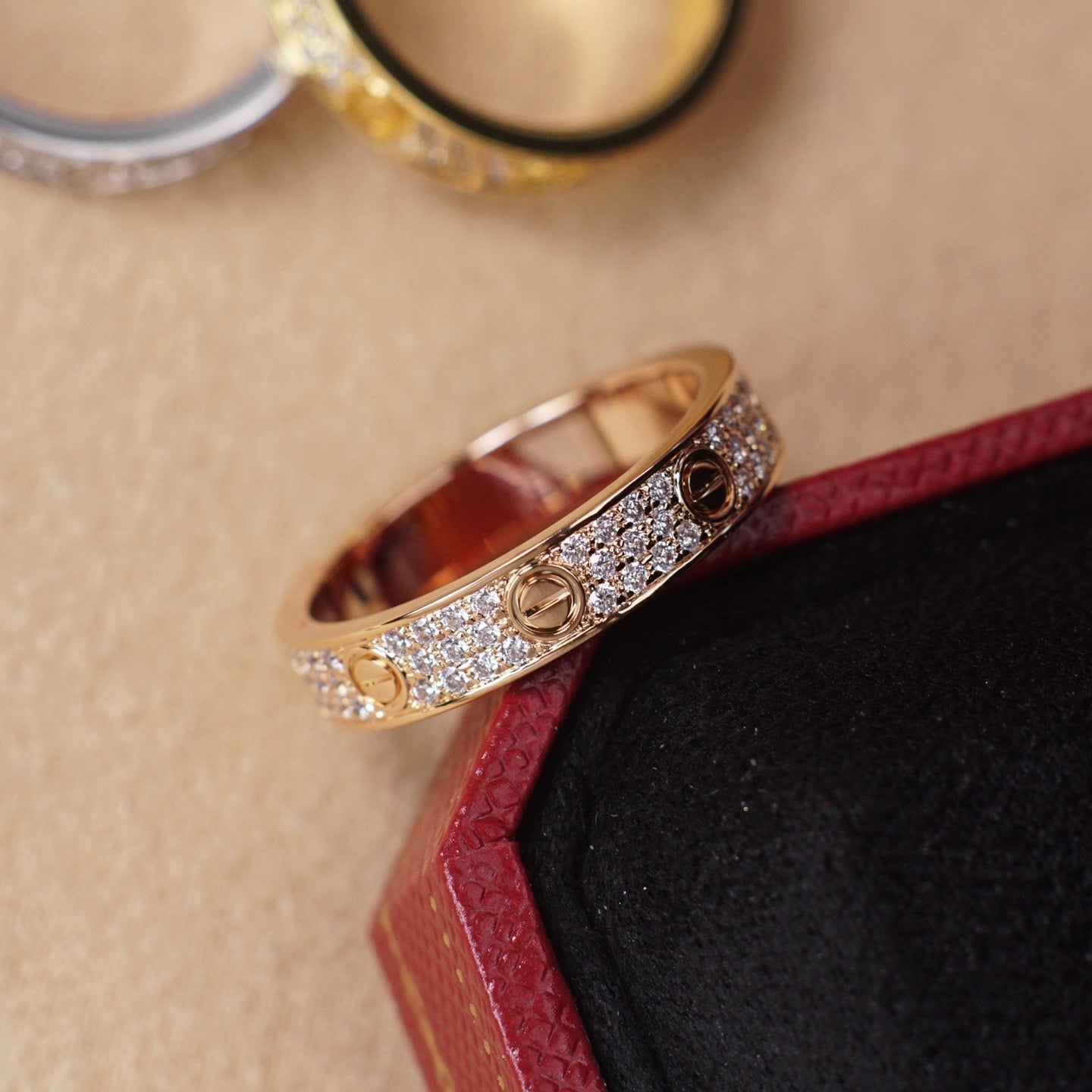 [Amore]LOVE RING 4.0MM DIAMOND PAVED
