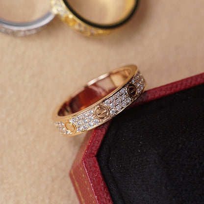 [Amore]LOVE RING 4.0MM DIAMOND PAVED
