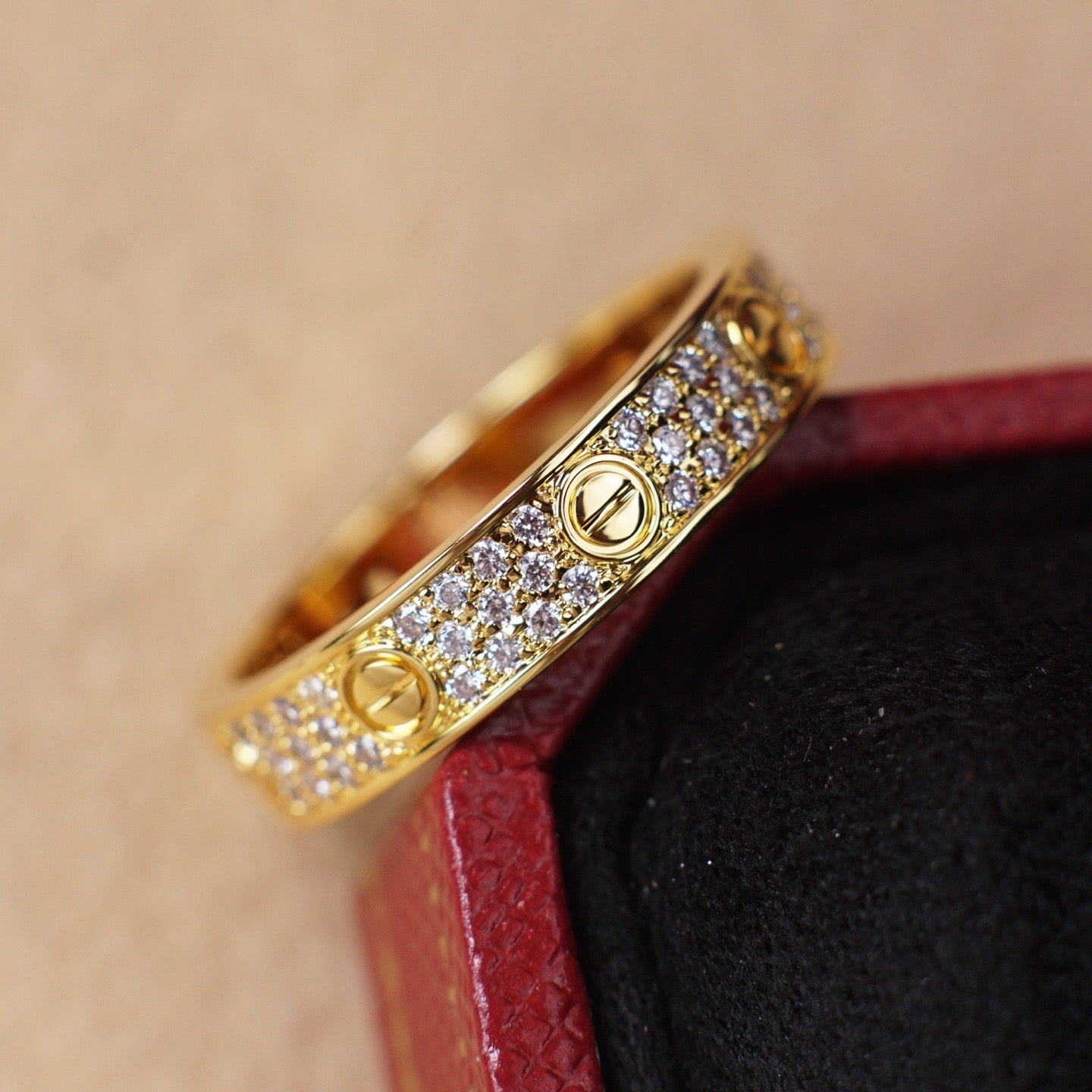 [Amore]LOVE RING 4.0MM DIAMOND PAVED