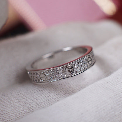 [Amore]LOVE RING 4.0MM DIAMOND PAVED