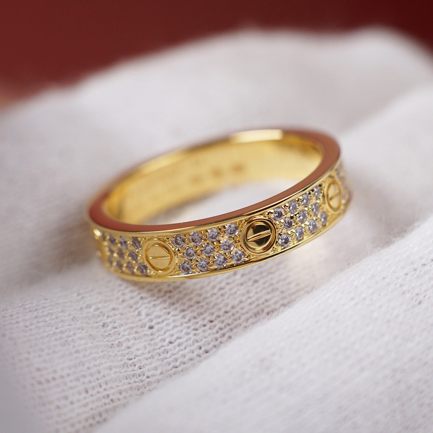 [Amore]LOVE RING 4.0MM DIAMOND PAVED