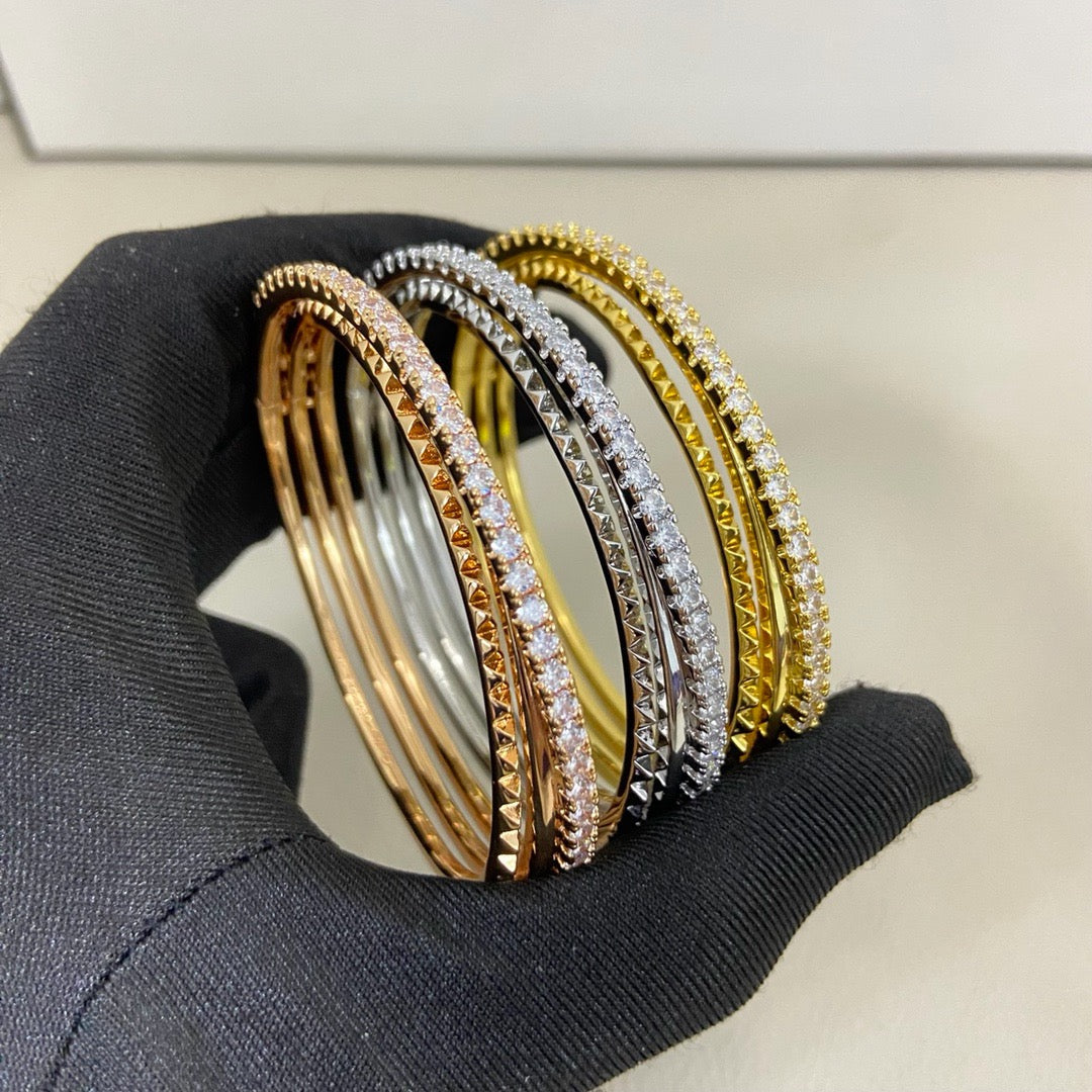[Amore]ETINCELLE HALF-PAVED DIAMOND BRACELET