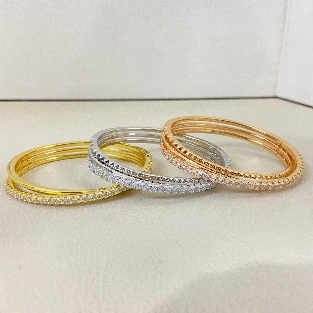 [Amore]ETINCELLE HALF-PAVED DIAMOND BRACELET