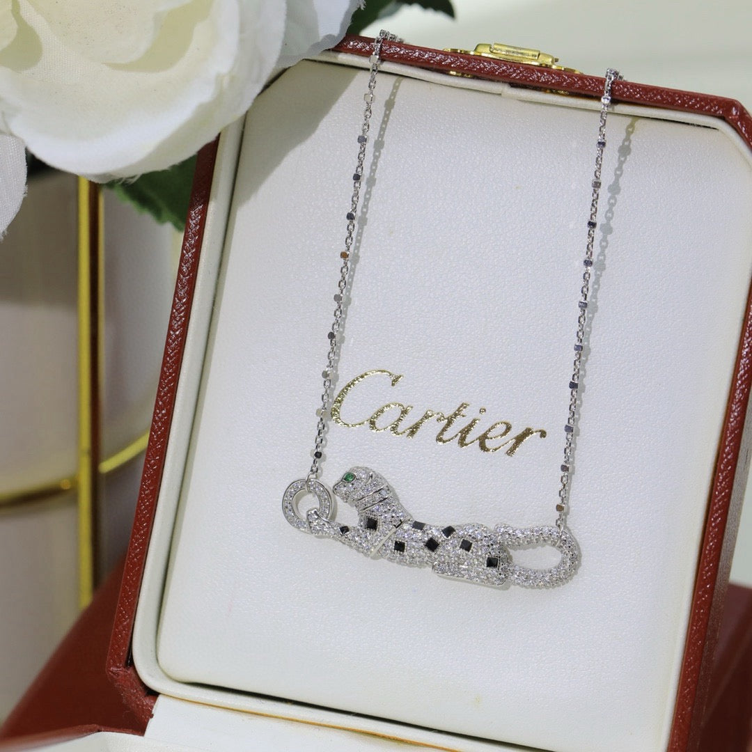 [Amore]PANTHERE PAVED DIAMOND NECKLACE