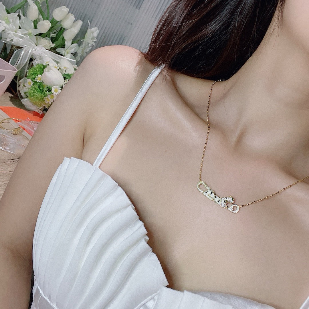 [Amore]PANTHERE PAVED DIAMOND NECKLACE