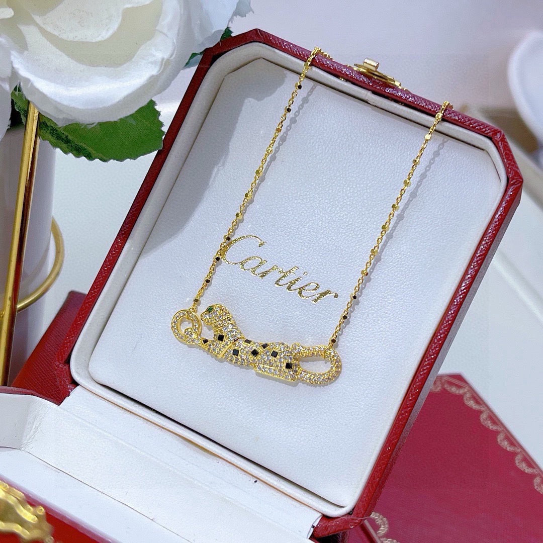 [Amore]PANTHERE PAVED DIAMOND NECKLACE