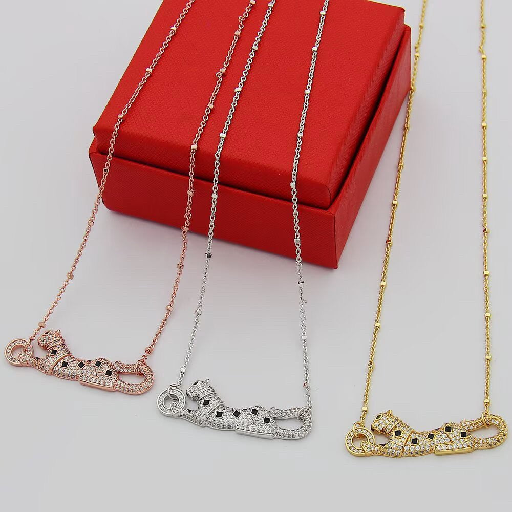 [Amore]PANTHERE PAVED DIAMOND NECKLACE