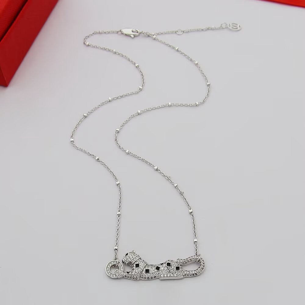 [Amore]PANTHERE PAVED DIAMOND NECKLACE