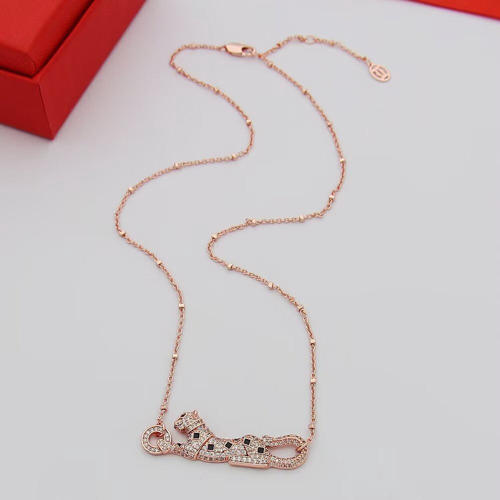 [Amore]PANTHERE PAVED DIAMOND NECKLACE