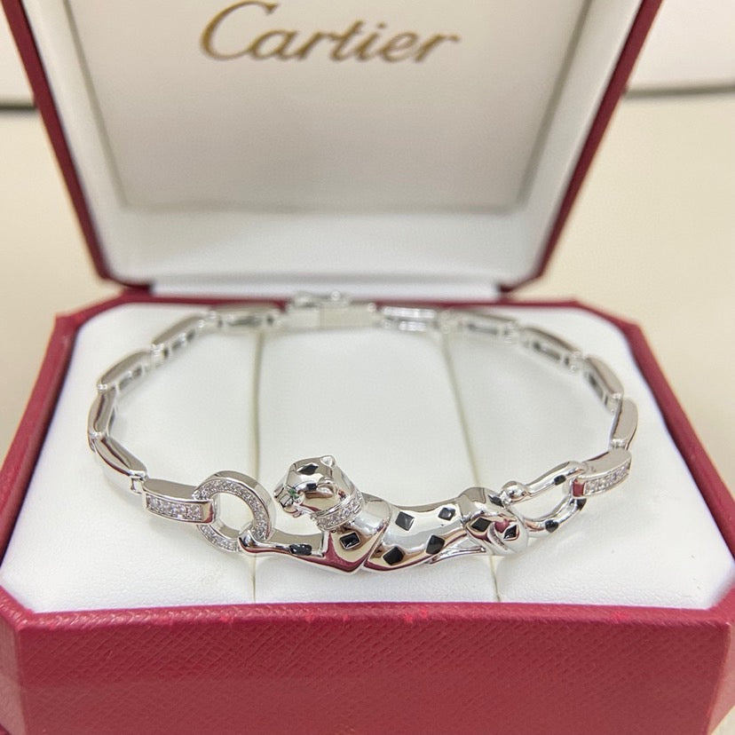 [Amore]PANTHERE HALF DIAMOND ON CHAIN BRACELET