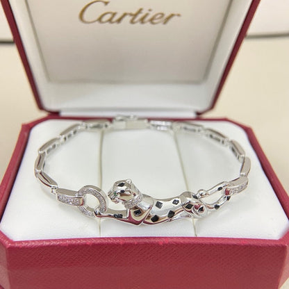[Amore]PANTHERE HALF DIAMOND ON CHAIN BRACELET