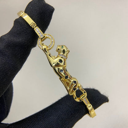 [Amore]PANTHERE HALF DIAMOND ON CHAIN BRACELET