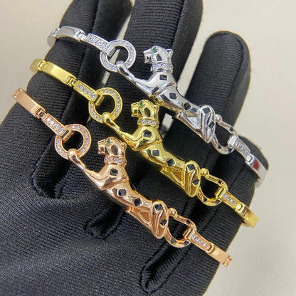 [Amore]PANTHERE HALF DIAMOND ON CHAIN BRACELET