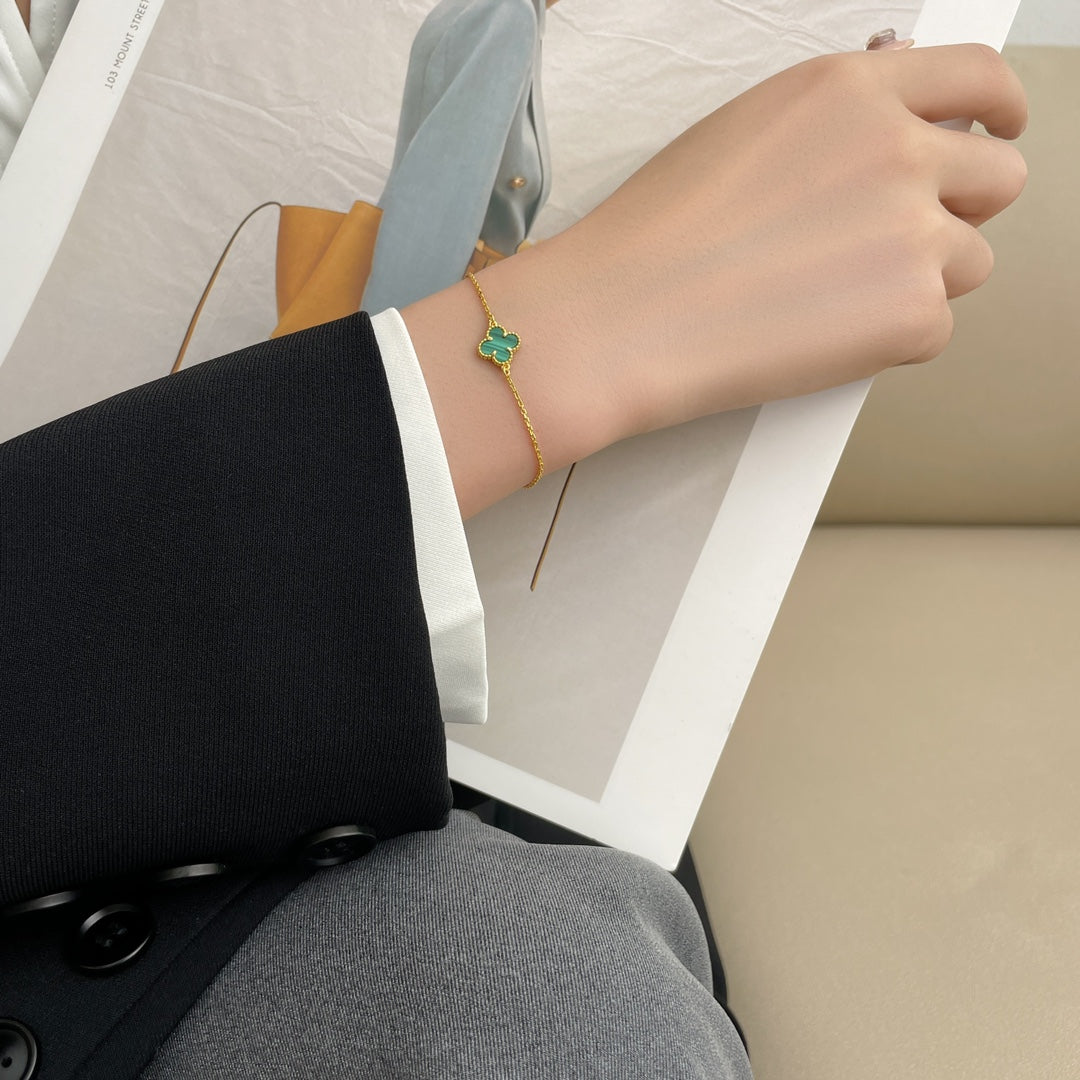 [Amore]CLOVER BRACELET MALACHITE 1 MOTIF