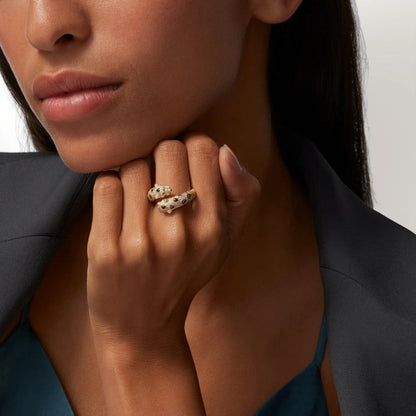 [Amore]PANTHERE DOUBLE HEADED FULL DIAMOND  RING