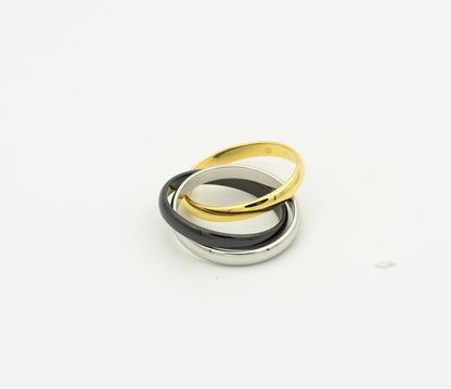 [Amore]TRINITY RING BLACK GOLD SILVER