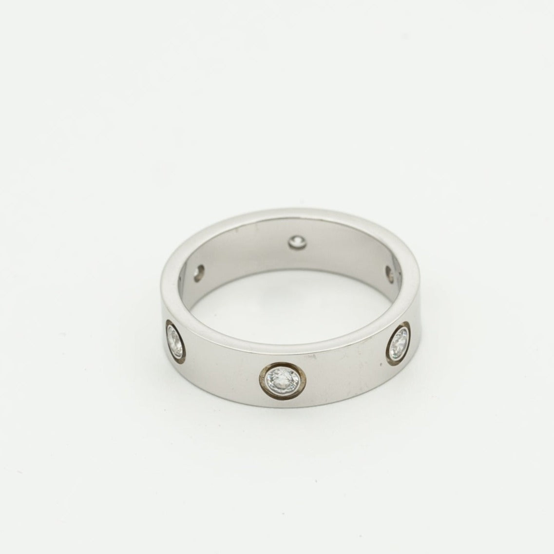 [Amore]LOVE RING 5.5MM 6 DIAMONDS SILVER