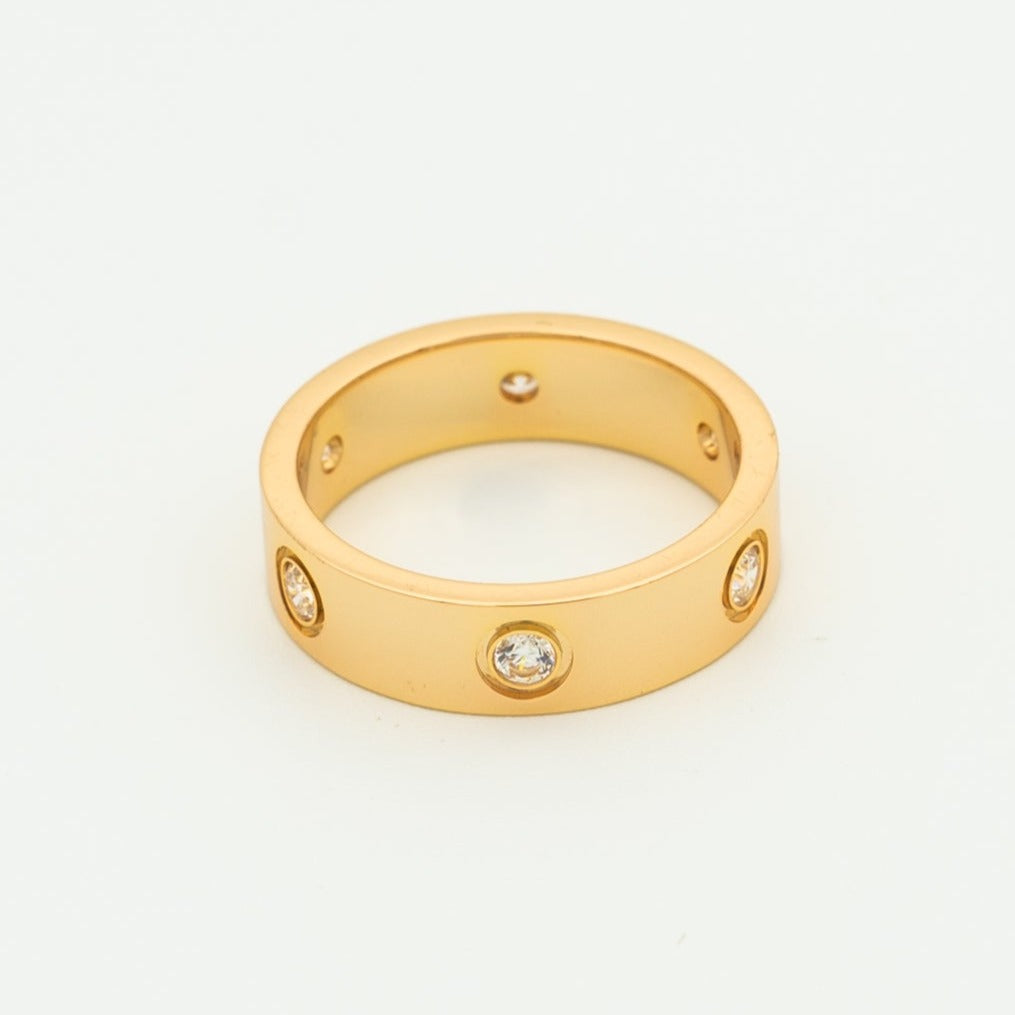 [Amore]LOVE RING 5.5MM 6 DIAMONDS PINK GOLD