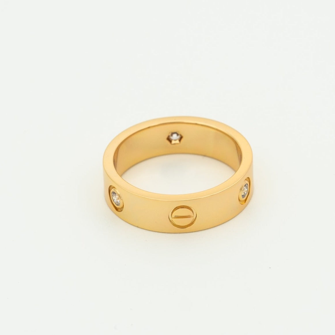 [Amore]LOVE RING 5.5MM 3 DIAMONDS PINK GOLD