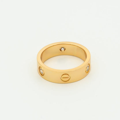 [Amore]LOVE RING 5.5MM 3 DIAMONDS PINK GOLD