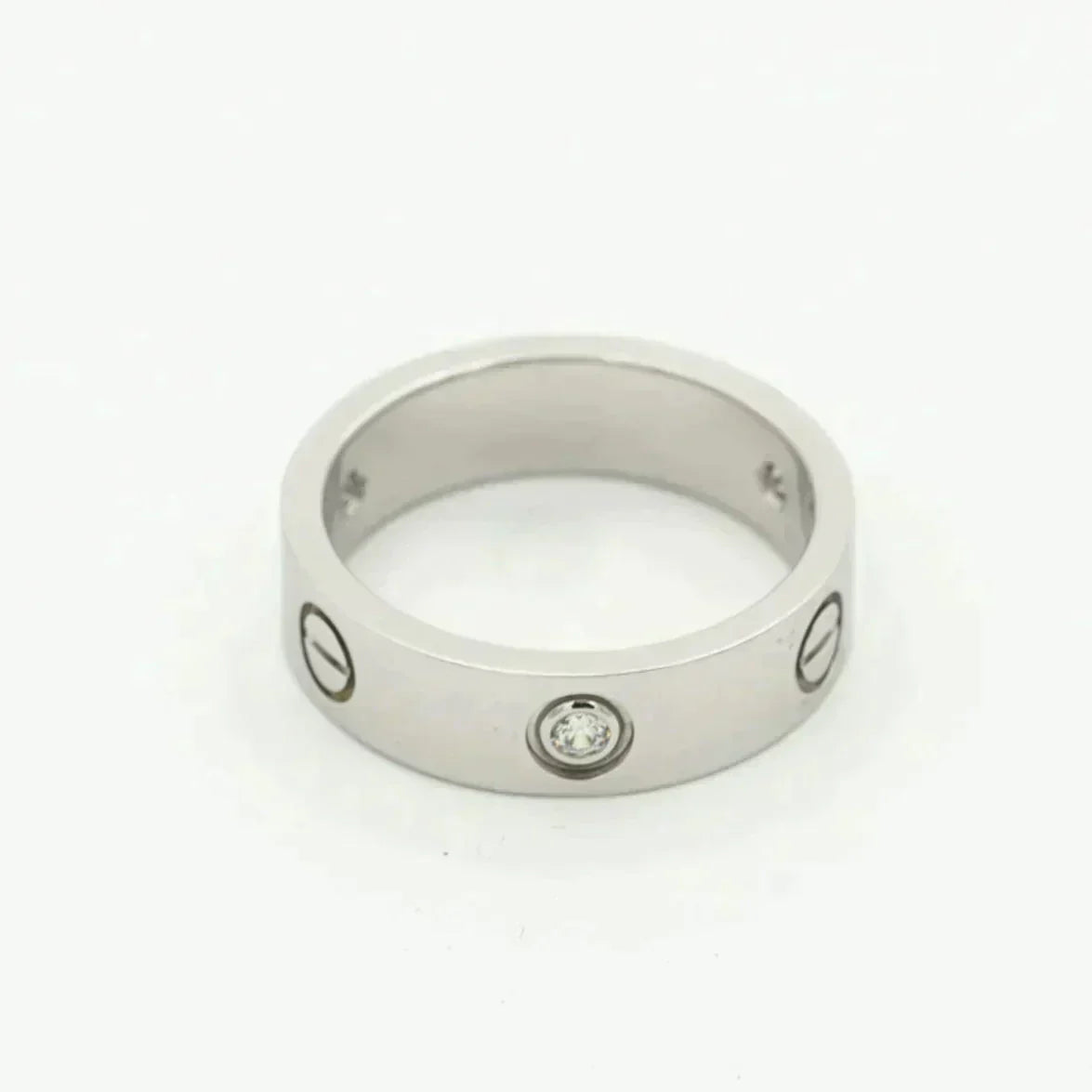[Amore]LOVE RING 5.5MM 3 DIAMONDS SILVER