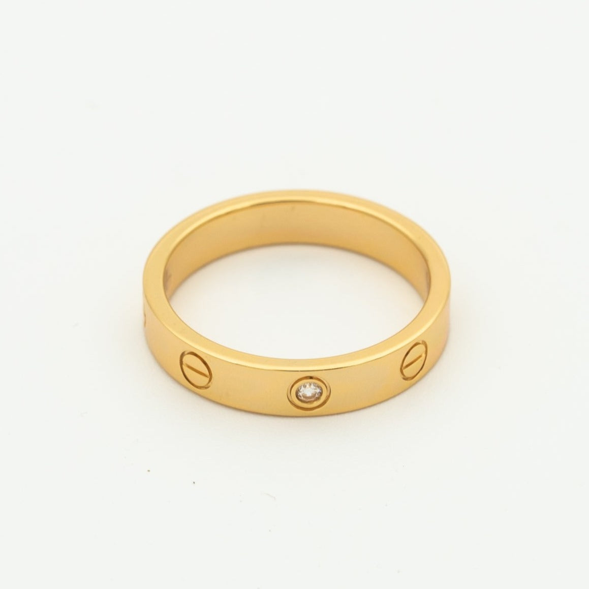[Amore]LOVE RING 4MM 1 DIAMOND PINK GOLD