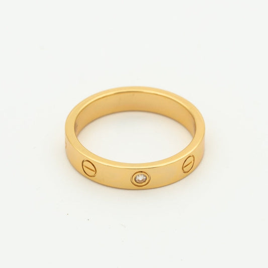 [Amore]LOVE RING 4MM 1 DIAMOND PINK GOLD