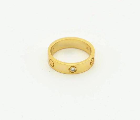 [Amore]LOVE RING 4MM 1 DIAMOND GOLD