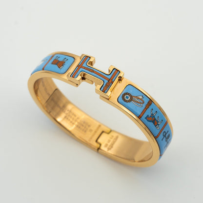 [Amore]H PINK GOLD BRACELET BLUE CERAMIC