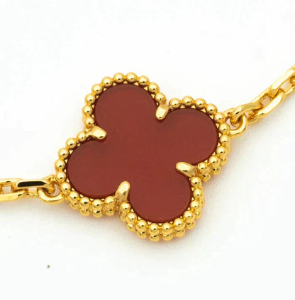 [Amore] CLOVER 5 MOTIF RED CORNELIAN BRACELET COLLECTION