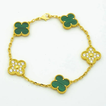[Amore] CLOVER 5 MOTIF MALACHITE BRACELET COLLECTION