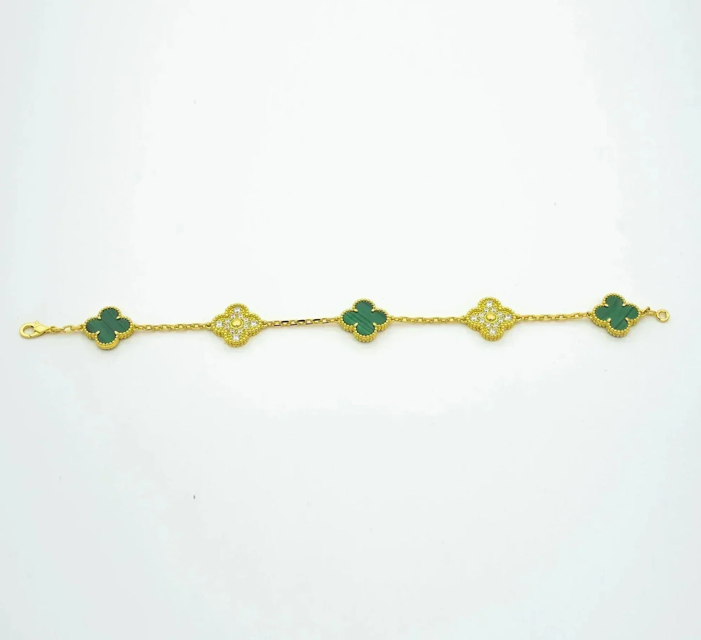 [Amore] CLOVER 5 MOTIF MALACHITE BRACELET COLLECTION