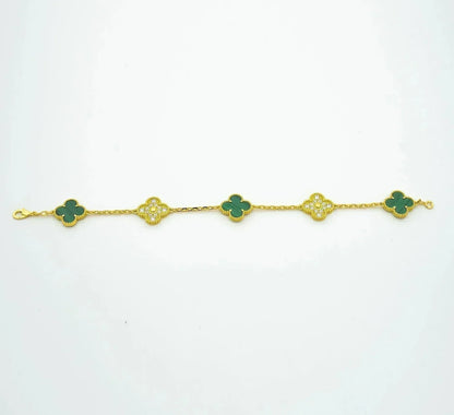 [Amore] CLOVER 5 MOTIF MALACHITE BRACELET COLLECTION
