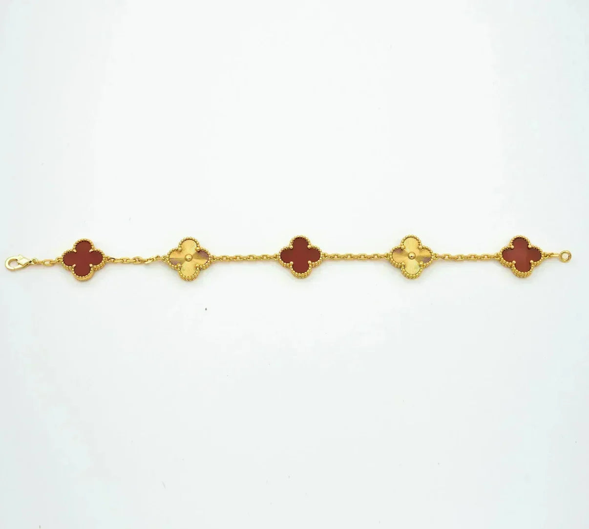 [Amore] CLOVER 5 MOTIF RED CORNELIAN BRACELET COLLECTION