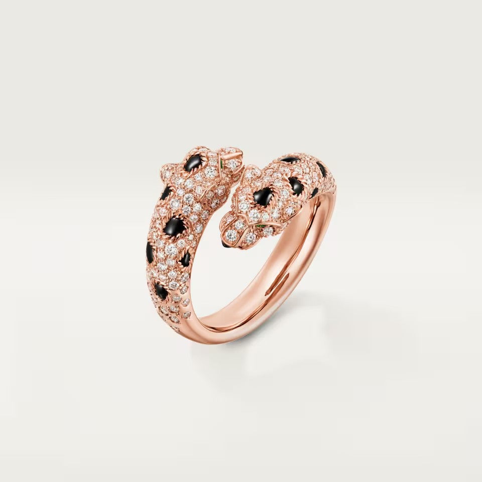 [Amore]PANTHERE DOUBLE HEADED FULL DIAMOND  RING