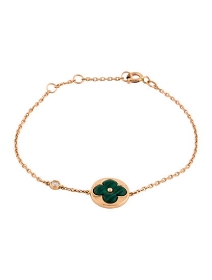 [Amore]SUN MALACHITE 1 DIAMOND PINK GOLD BRACELET
