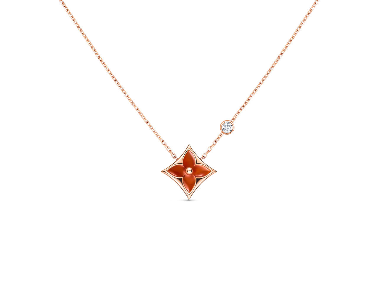 [Amore]STAR NECKLACE PINK GOLD 1 DIAMOND