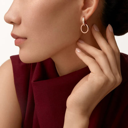 [Amore]LOVE 3.3MM DANGLE HALF DIAMOND EARRINGS