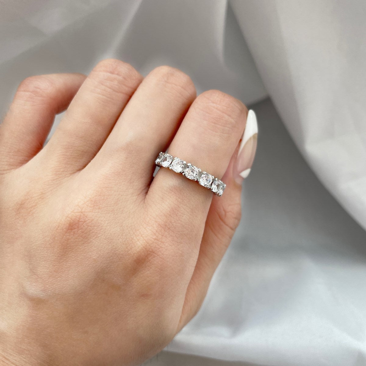 [Amore]Eternity Round Cut Tennis Ring